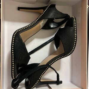 BCBG Black Breach Snake Sandal Pump